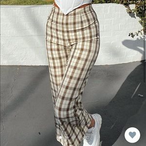 Princess Polly Euros Pants Yellow Check